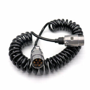iso1724 trailer adapter coil 7P12V Silver metal plug to 7P12V