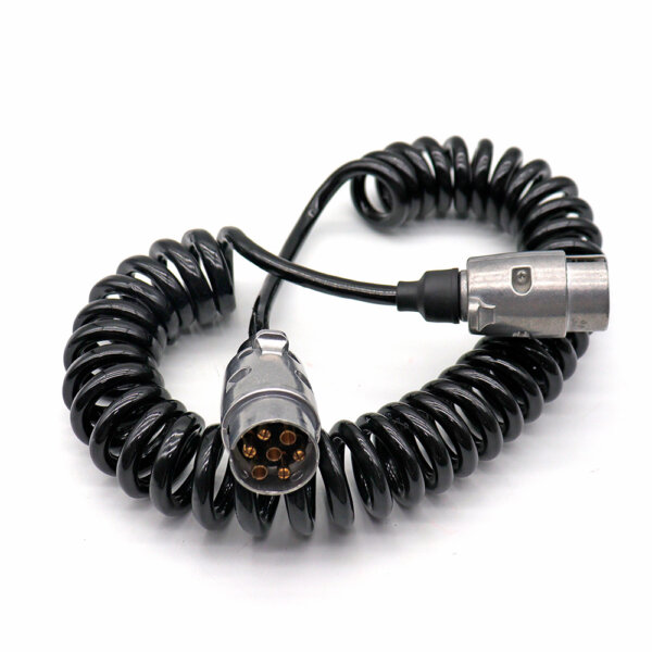 iso1724 trailer adapter coil 7P12V Silver metal plug to 7P12V