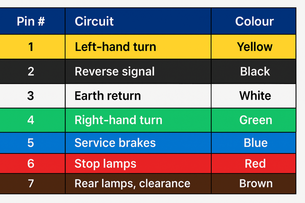 What is the color code for trailer wires? - KMCABLE